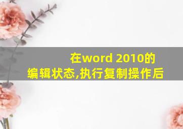 在word 2010的编辑状态,执行复制操作后